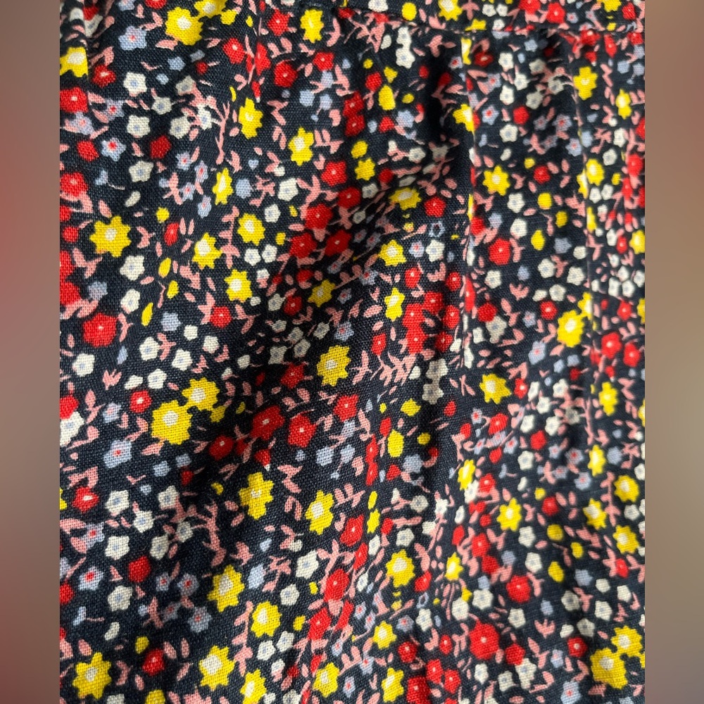 J.CREW Ditsy Floral Linen Tie Waist Tiered Ruffle Maxi Dress Size 8 Navy - Picture 5 of 15